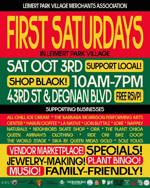 Flyer for Leimert Park First Saturdays